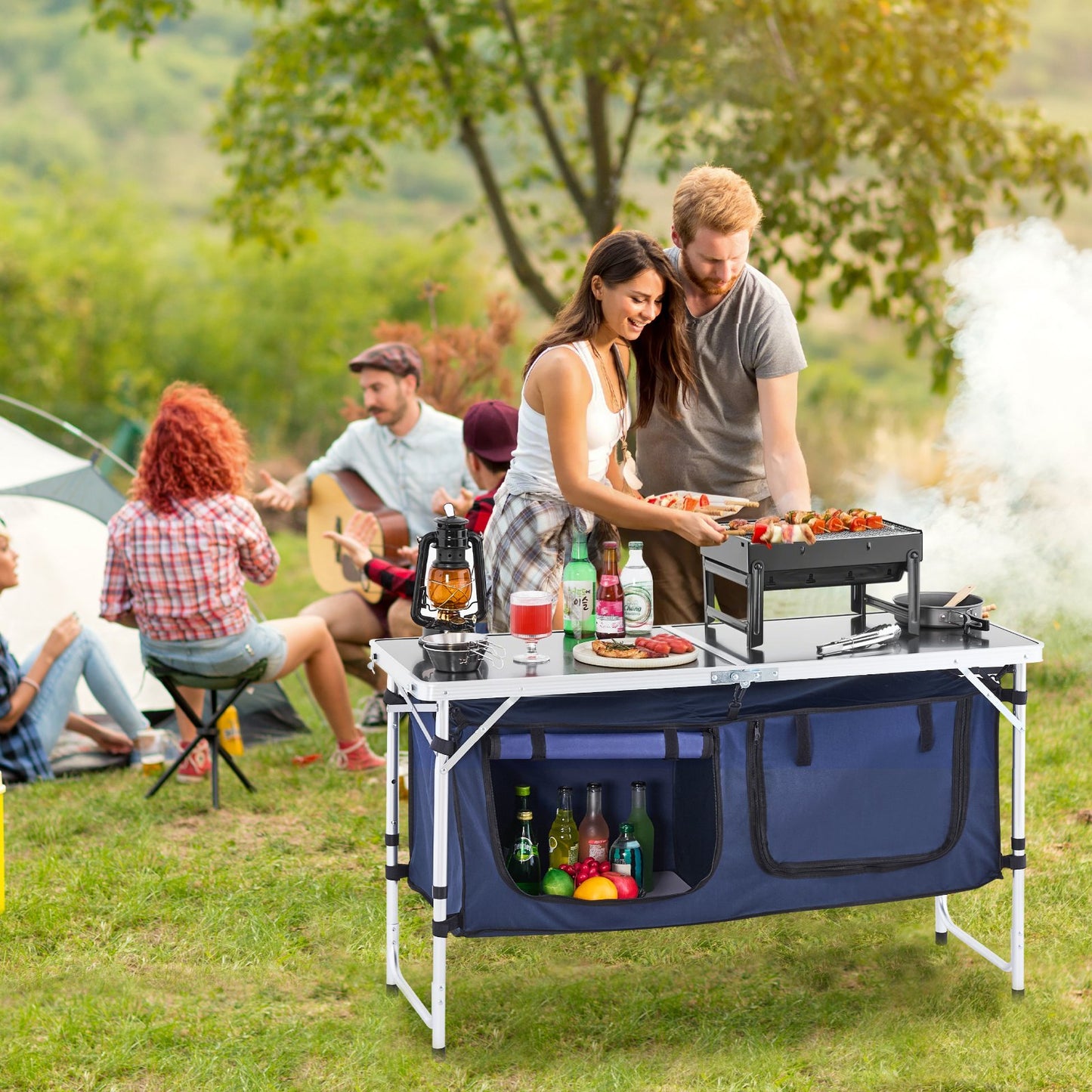 Hopfällbart campingköksbord – smart design för utomhusmatlagning