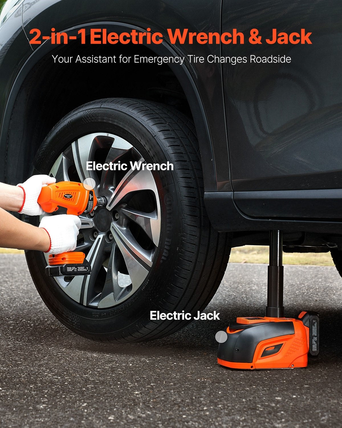 Elektrisk Domkraft & Mutterdragare, 2 Batterier