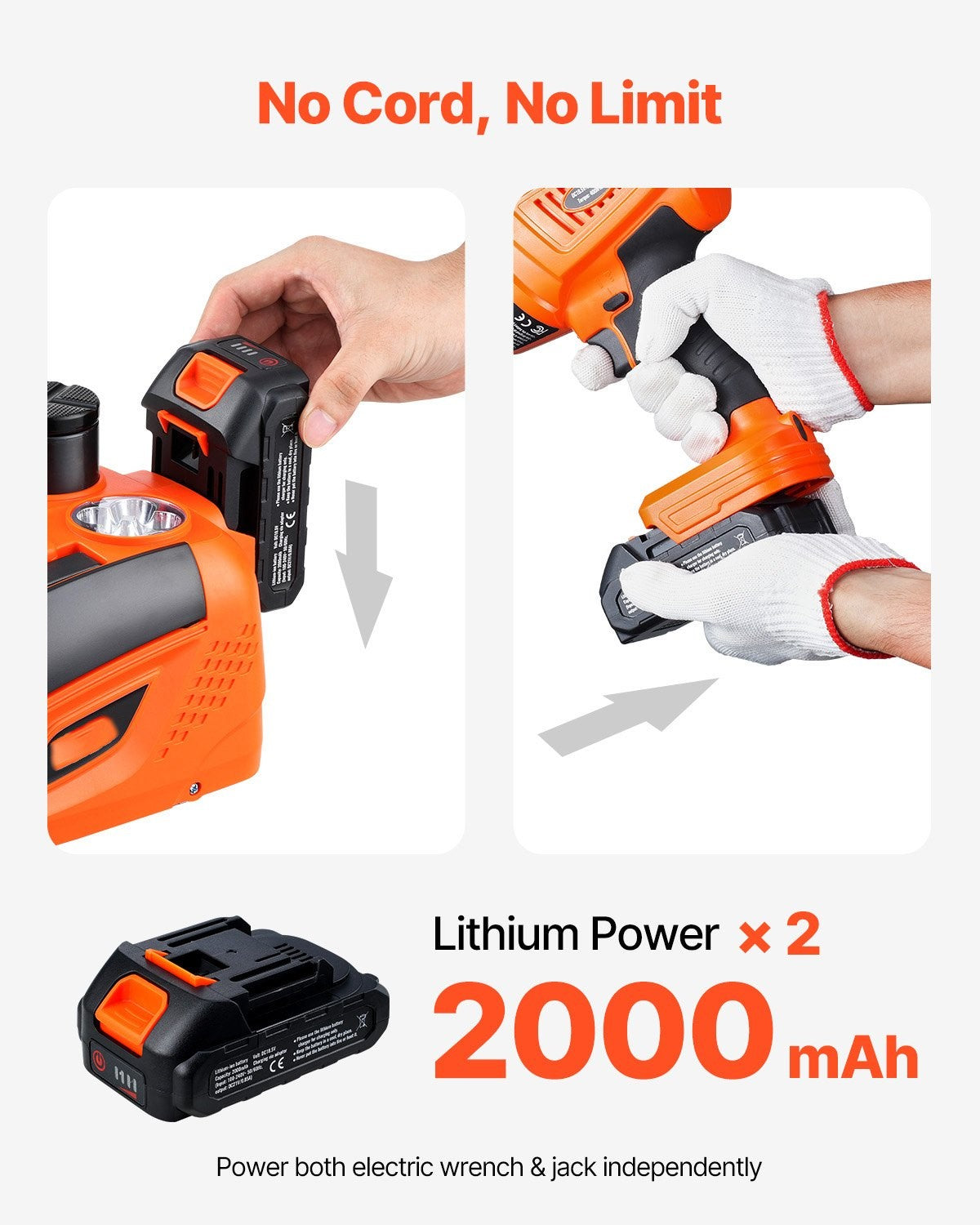 Elektrisk Domkraft & Mutterdragare, 2 Batterier