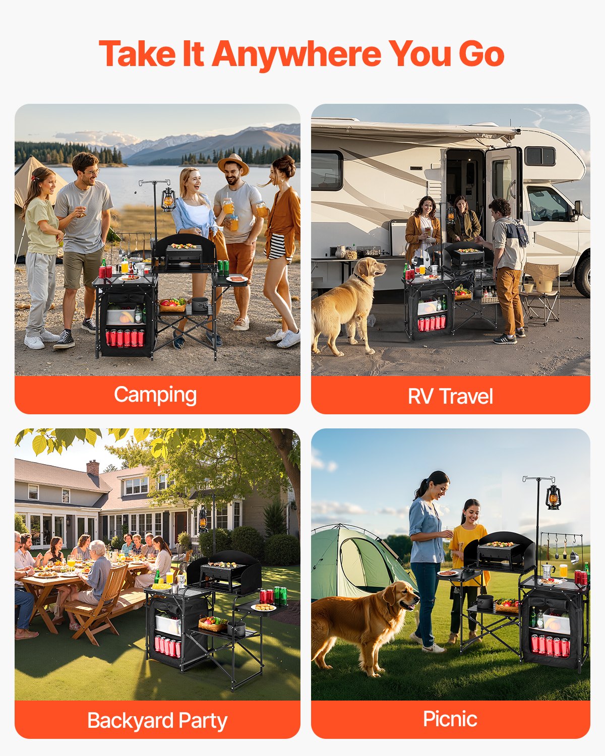 Portabelt campingköksbord – stabilt, praktiskt