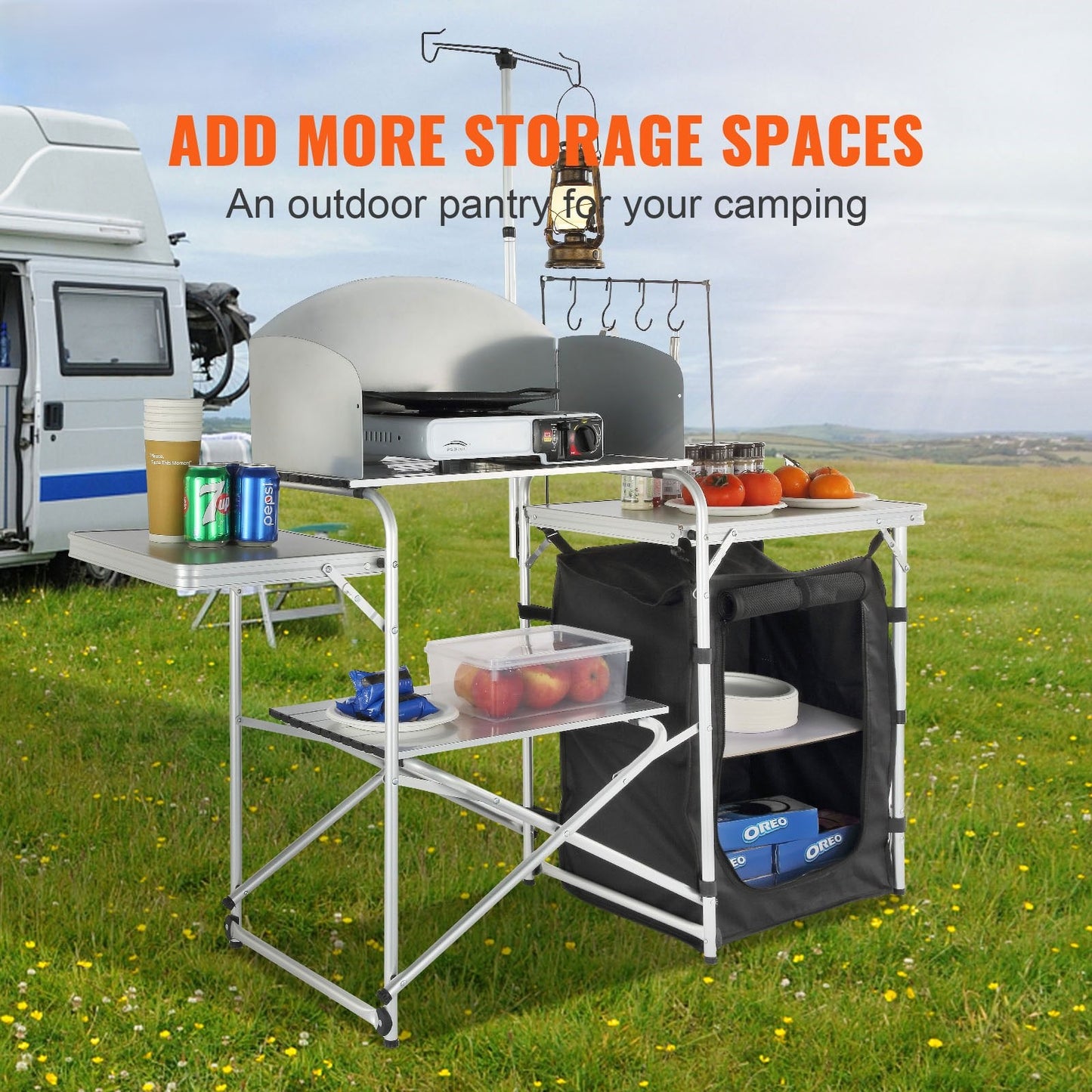 Fällbart campingköksbord – smart förvaring