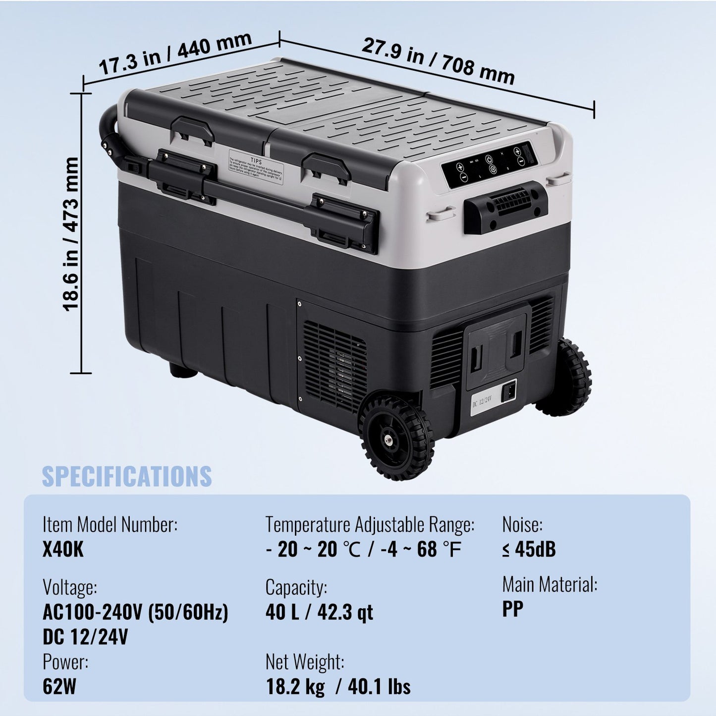 40Liter Kyl/Frys 2 Fack / 2 Temperaturer