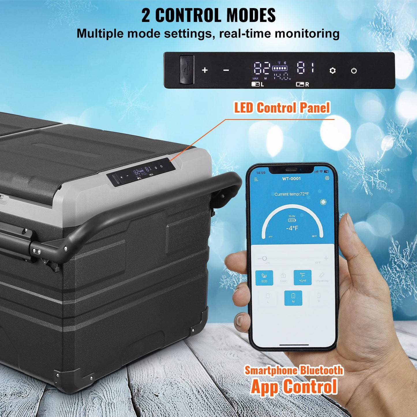 MEGA 95 Liter Kyl/Frys 2 Fack / 2 Temperaturer - Bluetooth App styrning