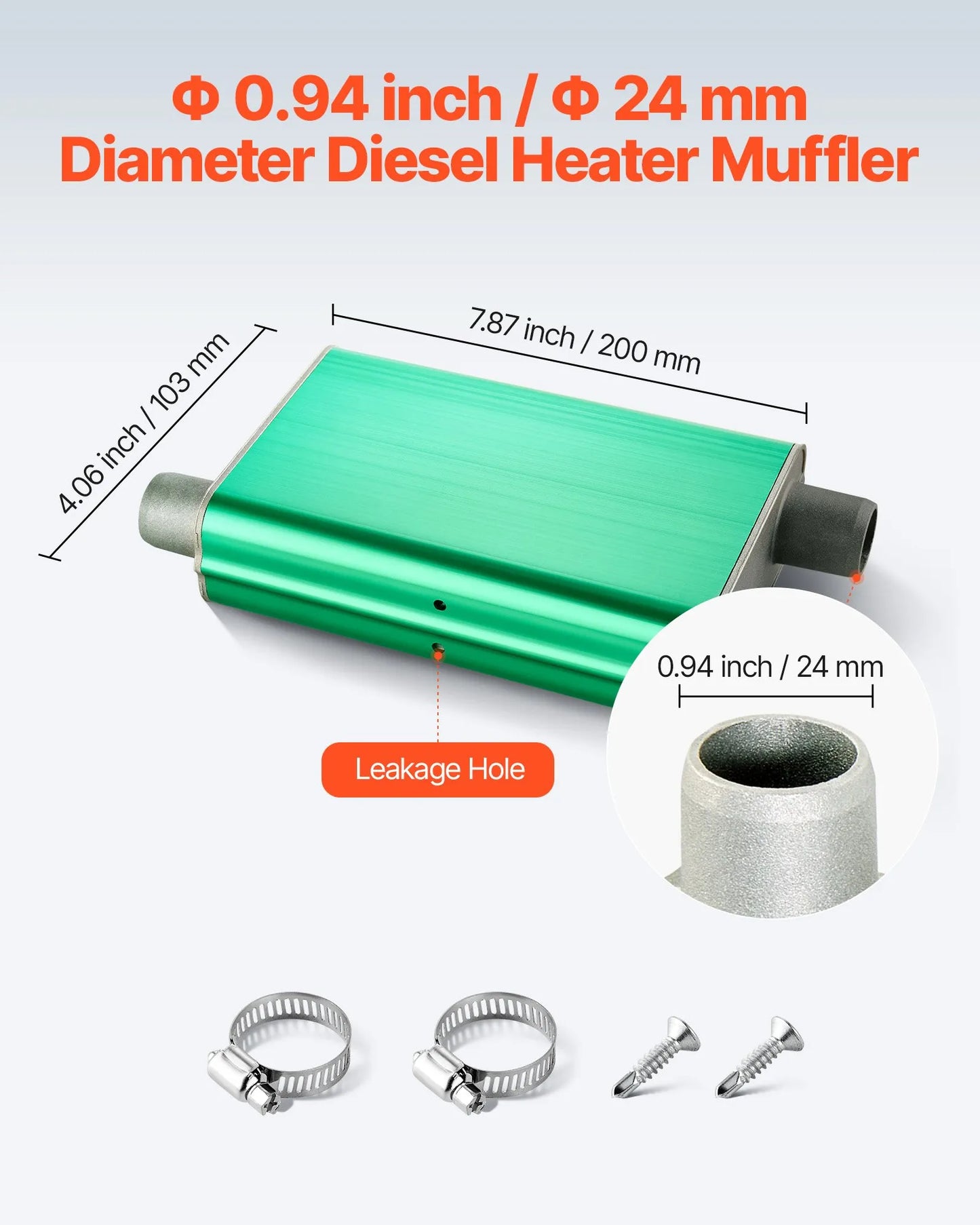 Ljuddämpare för dieselvärmare 2–8 kW