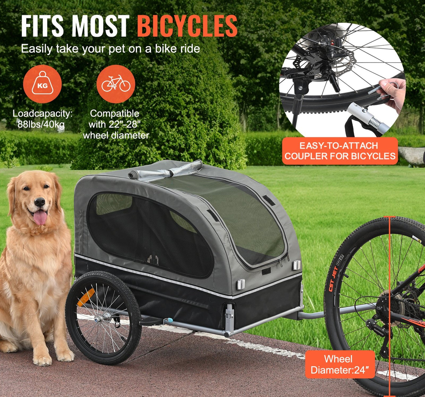 Hundcykelvagn - Medium