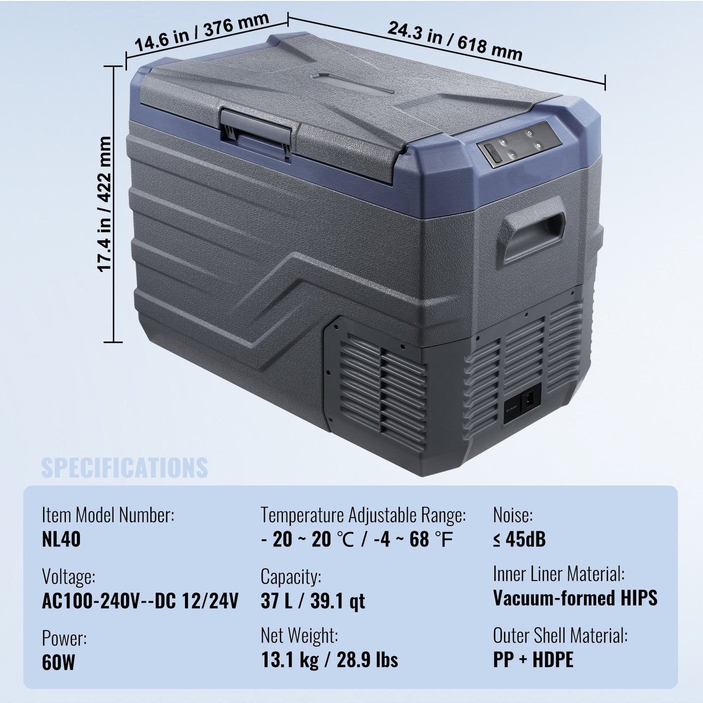 37 Liter Kyl/Frys Bluetooth App styrning